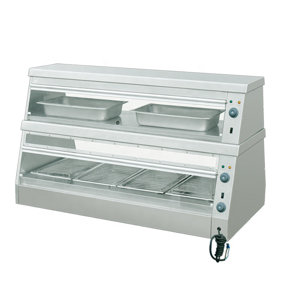 Commercial Food Display Warmer E-BWG-6P-B Two Level for Restaurant and Bakery Use