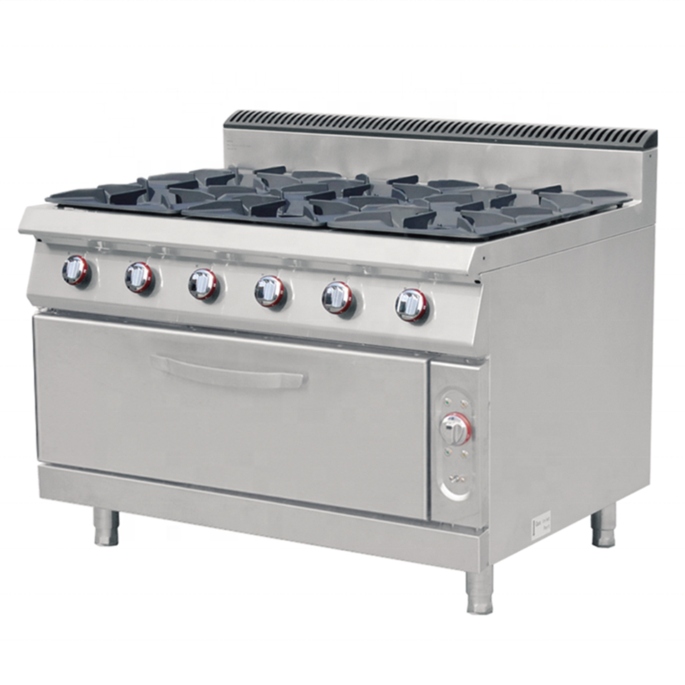 Commercial Gas Clay Pot Stove with 6 Burners for Restaurant Kitchens 44.6kW