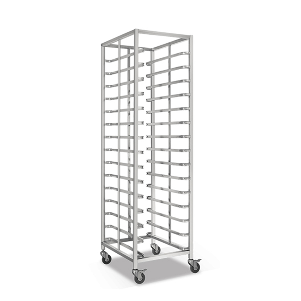 12-Tier Baking Tray Storage and Transport Cart 25kg Stainless Steel Mobile