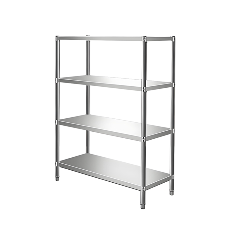 Five Tier Solid Shelf Rack Reinforced Stainless Steel Commercial Kitchen Storage
