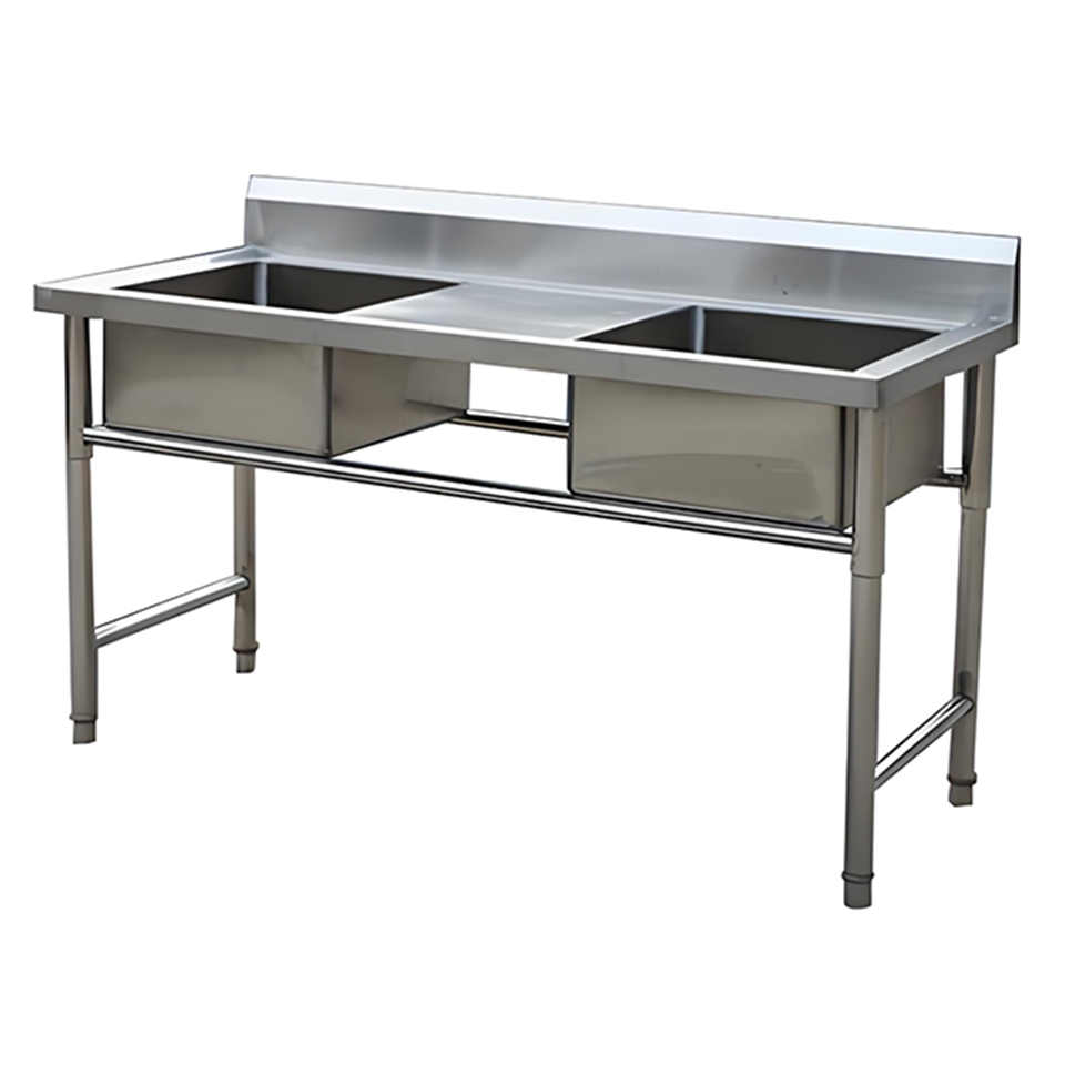 Food-Grade Stainless Steel Sink Cabinet 1800mm Length, Catering Café Use