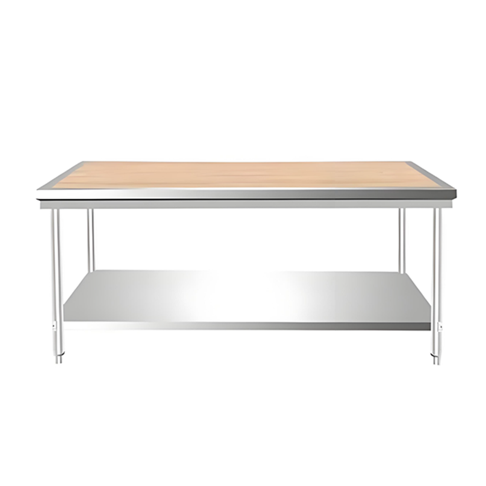 Stainless Steel Pine Edged Dough Workbench Heavy-Duty for Pizzerias Catering