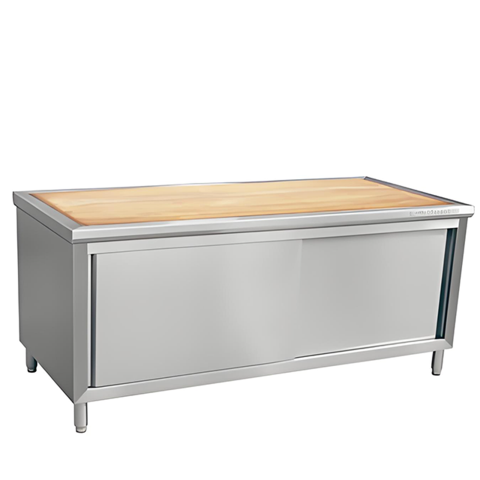 Commercial Dough Prep Table with Storage Stainless Steel/Pine Wood, 150kg Load