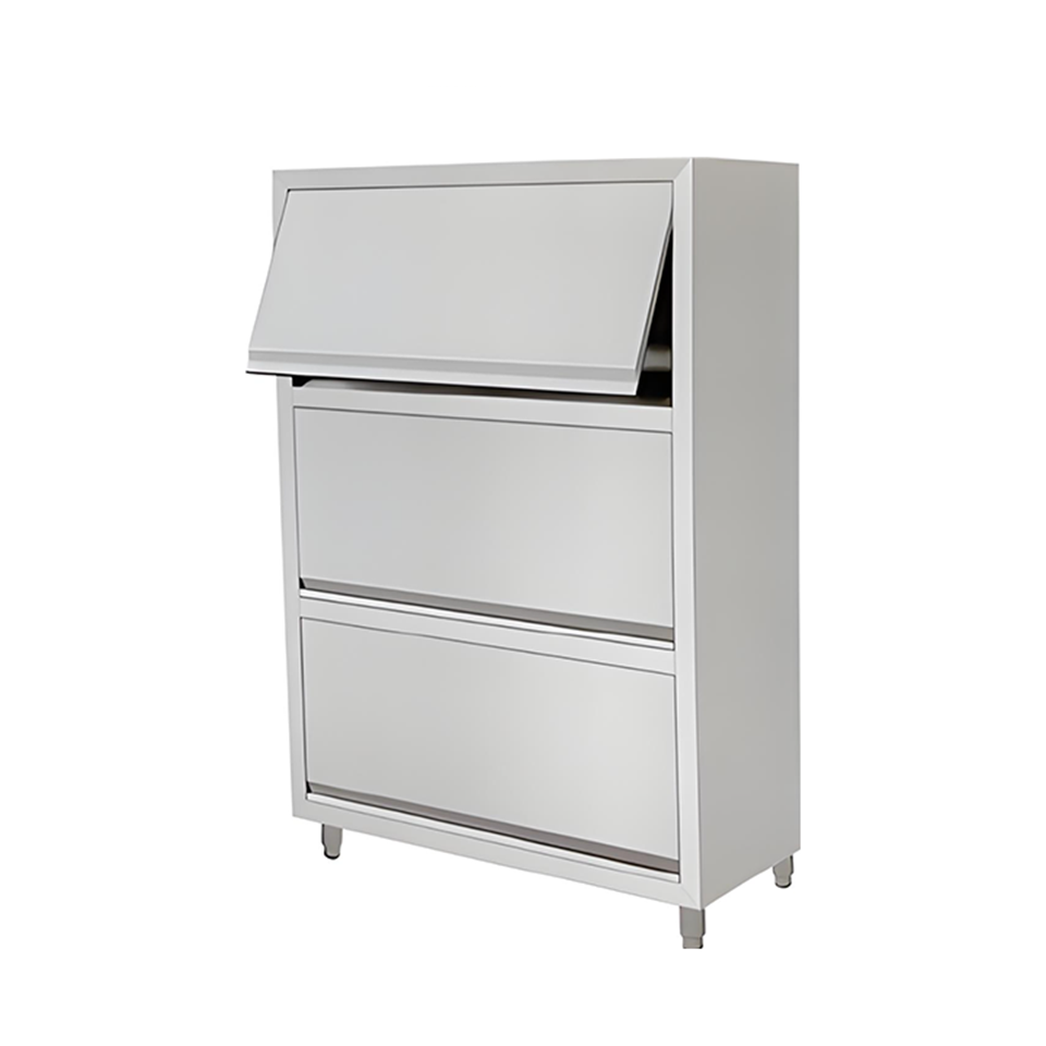 Three Flip Door Bowl Cabinet Steel Adjustable Shelves for Commercial Kitchen