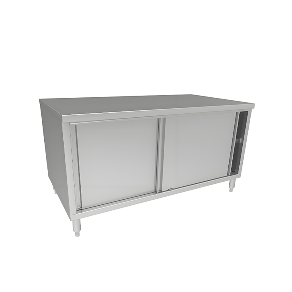 Double Door Workbench Food Industry Use Durable Stainless Steel