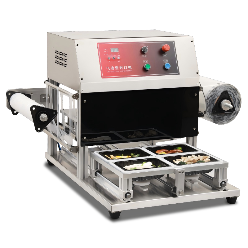 Pneumatic Tray Sealer Stainless Steel 430mm Film 360-1200 Boxes Hour