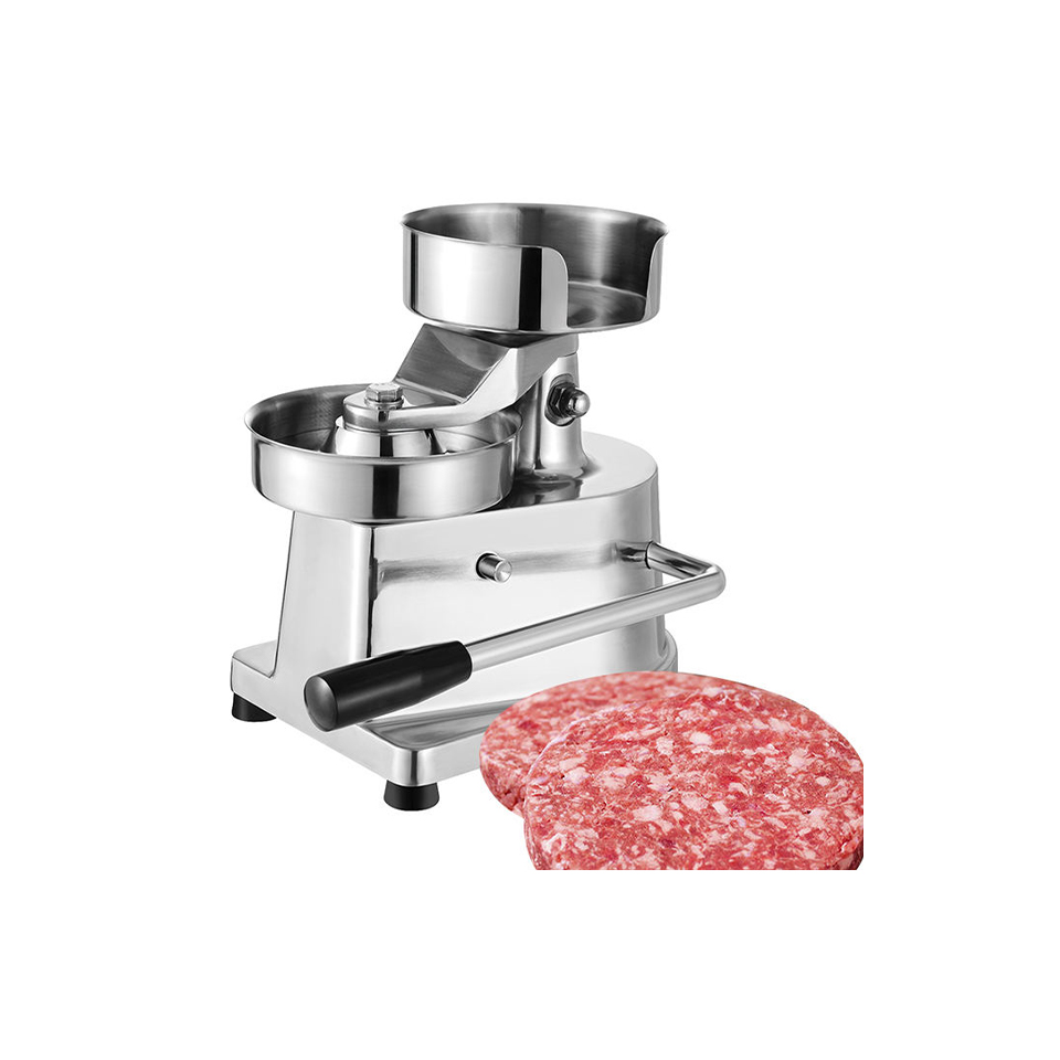 Manual Hamburger Patty Maker Aluminum Body Stainless Steel Handle Compact Burger Press