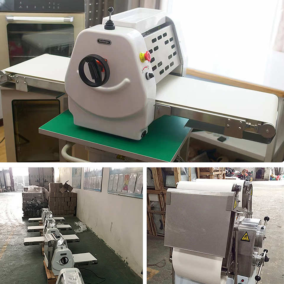 Q53 Tabletop Dough Sheeter 0-24mm Adjustable Rollers 3kg Capacity 350mm Belt